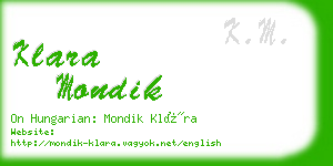 klara mondik business card